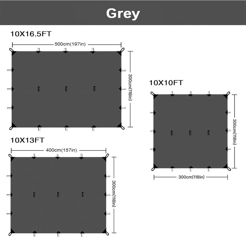 KALINCO Tent Tarp, Picnic Mat Camping Tarp Tent Hammock Tarp, pu Waterproof Camping tarp Tent Rain Fly Picnic Mat Survival Shelter Sunshade - Image 4